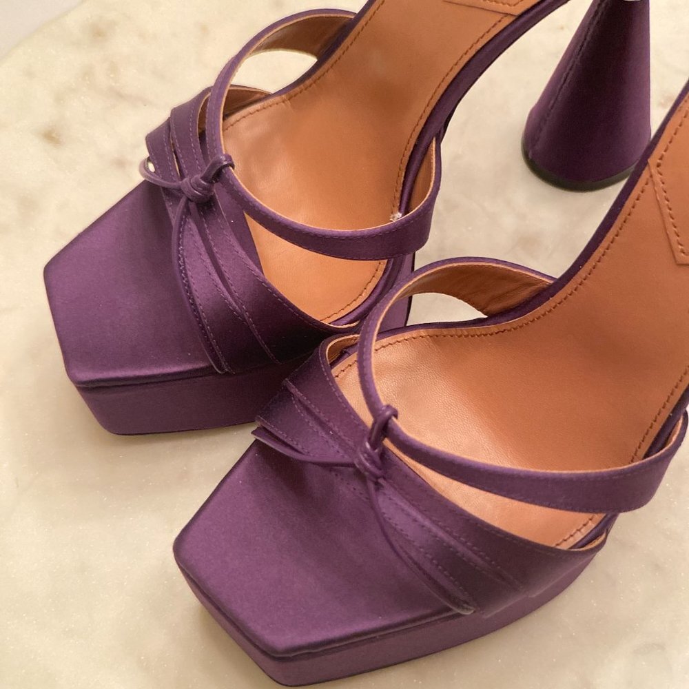 D'ACCORI "Sienna" Platform Mules in Purple - Picture 7 of 14